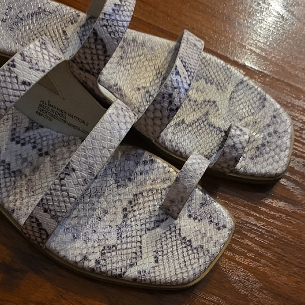 Target Snakeskin Print Sandals - Black and Cream - Picture 4 of 6